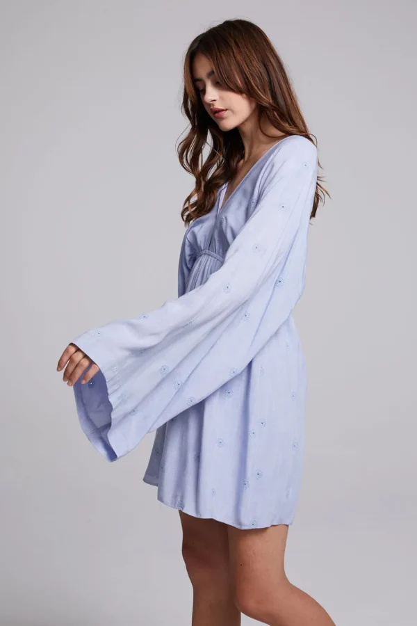 Cheap Waverly Faded Denim Blue Mini Dress Women Loungewear | Dresses