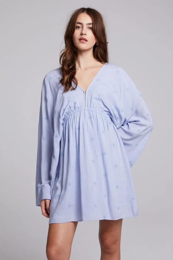 Cheap Waverly Faded Denim Blue Mini Dress Women Loungewear | Dresses