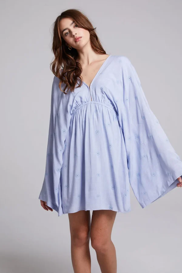 Cheap Waverly Faded Denim Blue Mini Dress Women Loungewear | Dresses