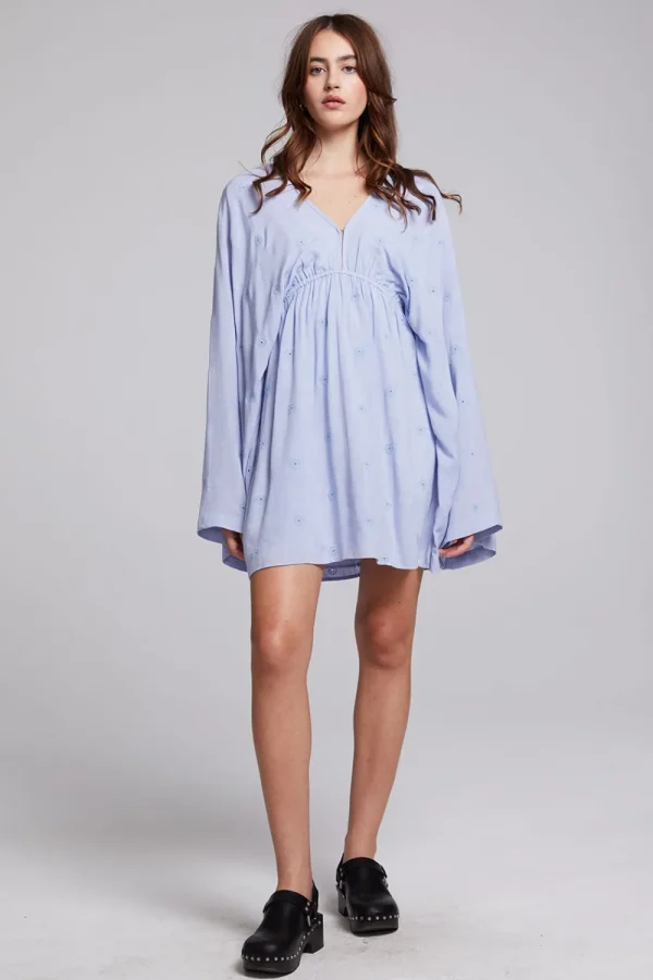 Cheap Waverly Faded Denim Blue Mini Dress Women Loungewear | Dresses