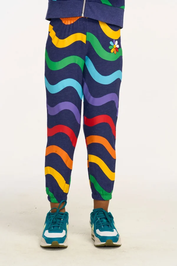 Cheap Wavy Rainbow Slouchy Pant Kids Girls