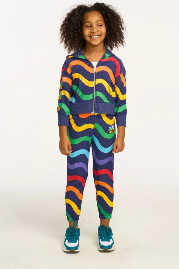 Cheap Wavy Rainbow Slouchy Pant Kids Girls