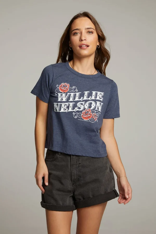 Hot Willie Nelson Roses Tee Women Loungewear | Music