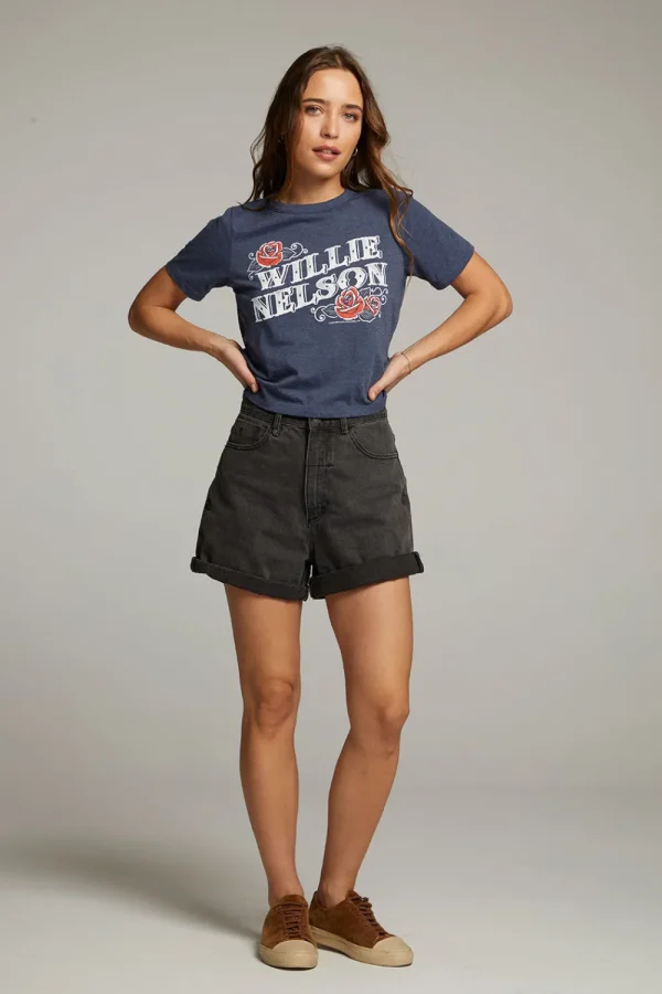 Hot Willie Nelson Roses Tee Women Loungewear | Music