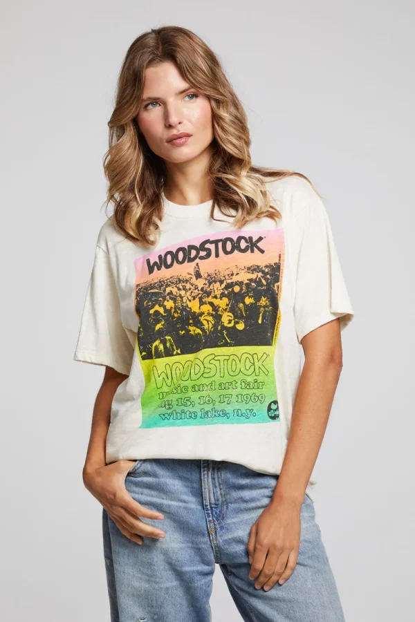 New Woodstock Rainbow Poster Tee Women Loungewear | Music