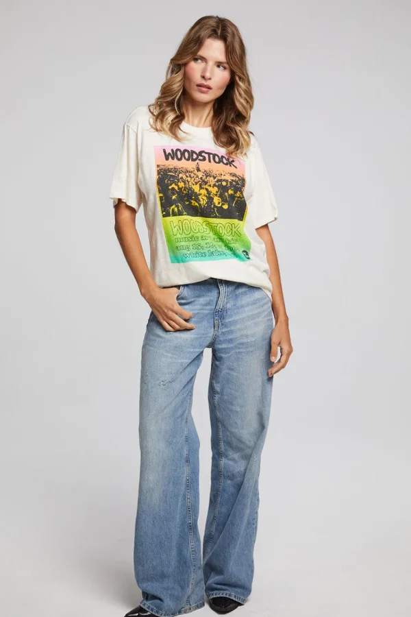 New Woodstock Rainbow Poster Tee Women Loungewear | Music