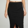 New Wrap Front Pencil Skirt Women Bottoms