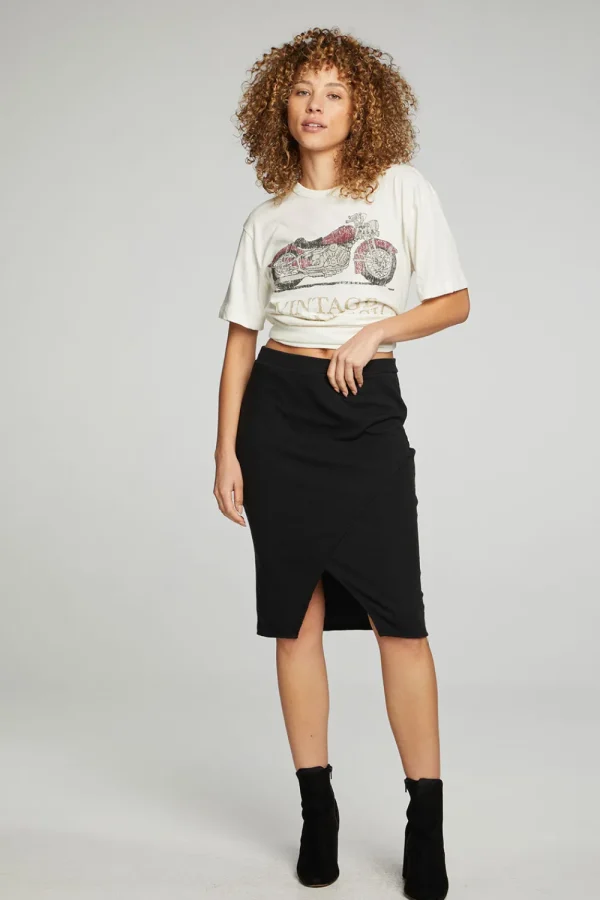 New Wrap Front Pencil Skirt Women Bottoms