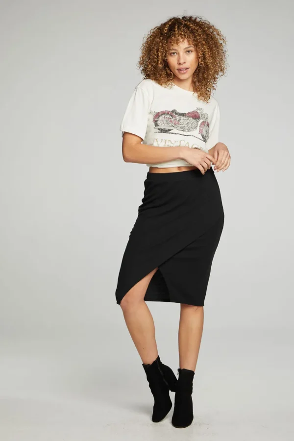 New Wrap Front Pencil Skirt Women Bottoms