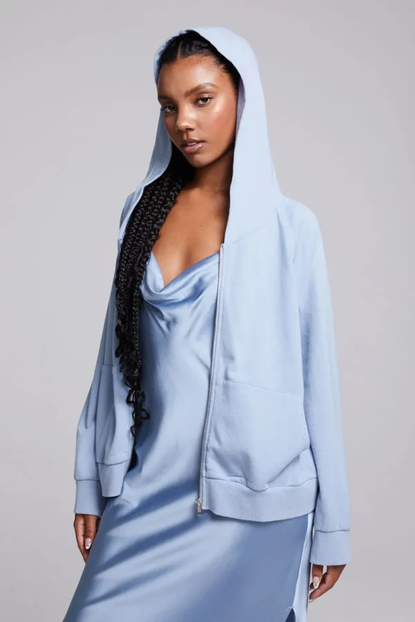 Outlet Yaro Blue Grotto Zip Up Sweatshirt Women Outerwear | Loungewear