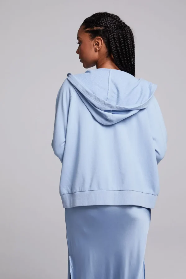 Outlet Yaro Blue Grotto Zip Up Sweatshirt Women Outerwear | Loungewear
