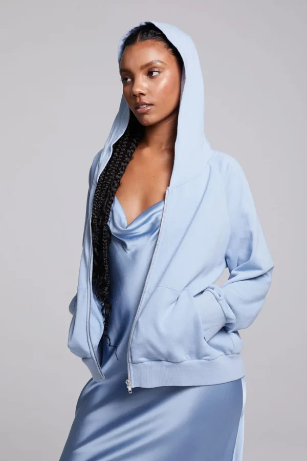 Outlet Yaro Blue Grotto Zip Up Sweatshirt Women Outerwear | Loungewear