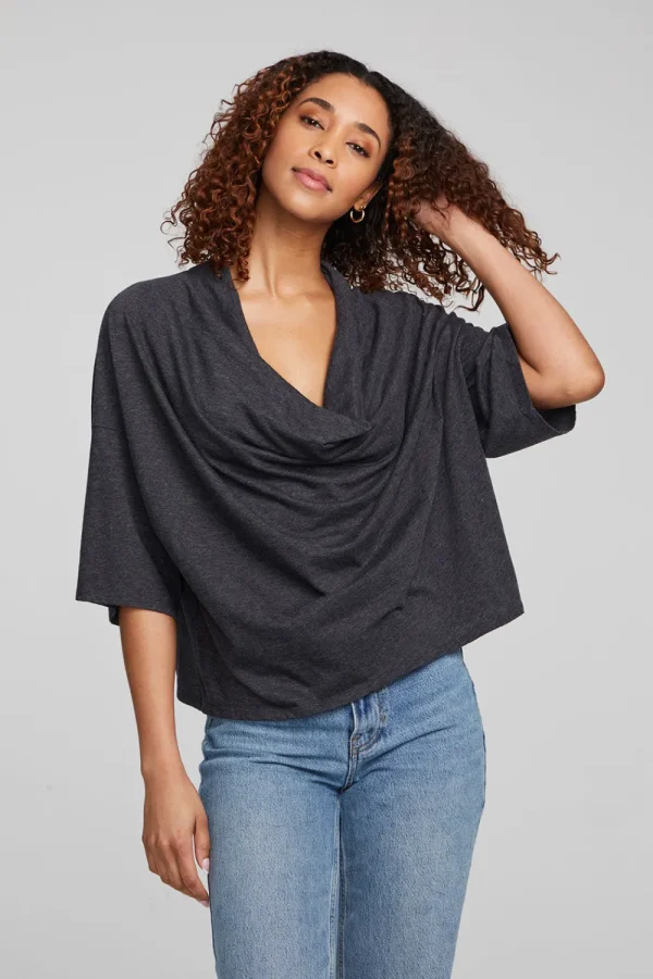 Cheap Yoko Shadow Black Tee Women Loungewear | Tops