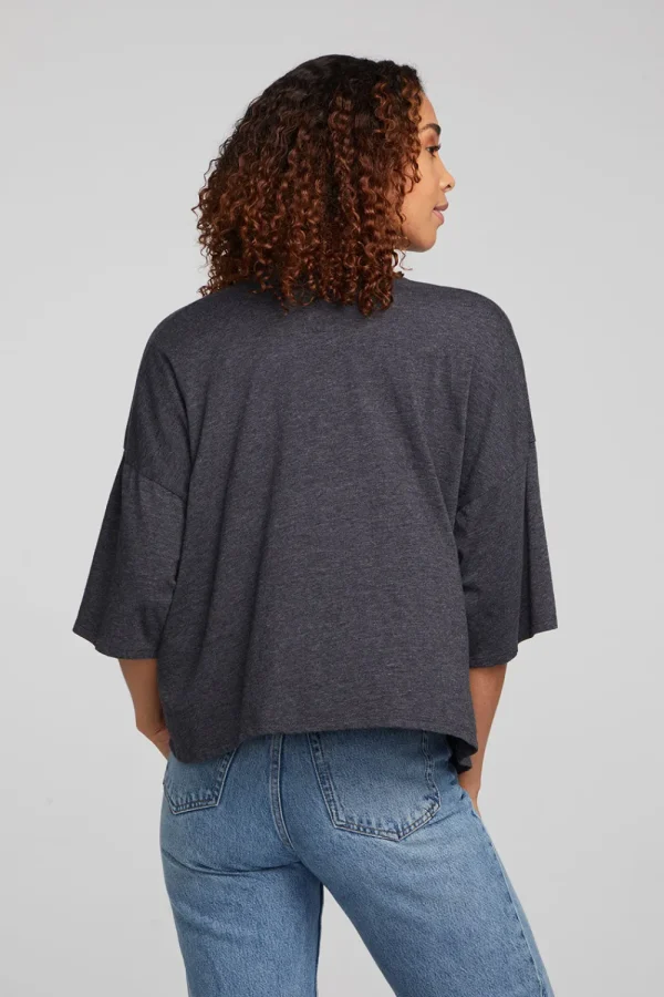 Cheap Yoko Shadow Black Tee Women Loungewear | Tops