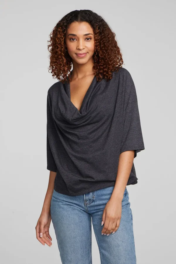 Cheap Yoko Shadow Black Tee Women Loungewear | Tops