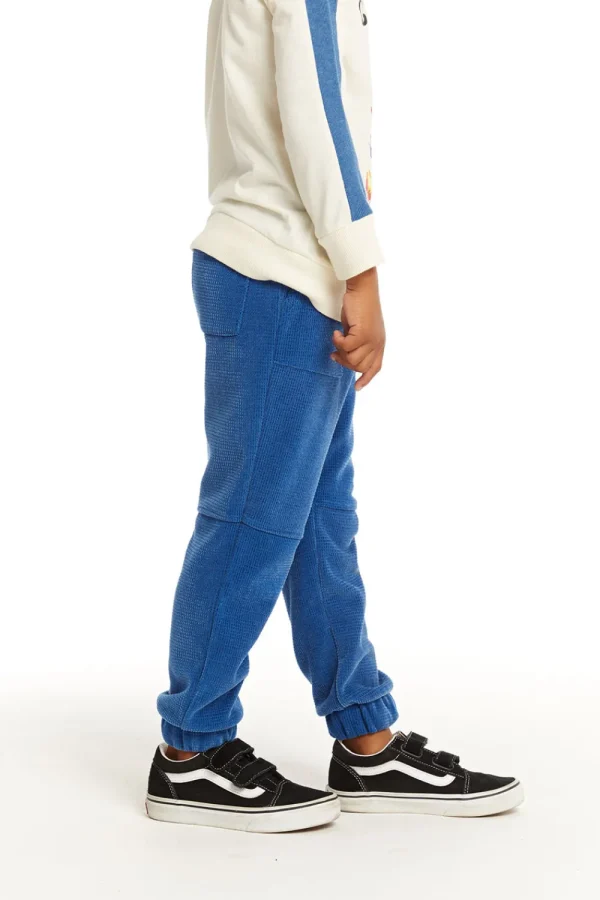 Outlet Zipper Leg Peacock Blue Jogger Kids/BOY Boys