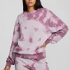 Online Zuma Cotton Terry Crewneck Pullover With Distressed Detail Long Sleeve Women Loungewear | Tops
