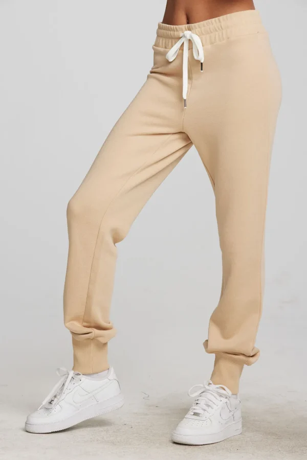 Clearance Zuma Cotton Terry Joggers With Rib And Shoestring Tie Women Loungewear | Bottoms