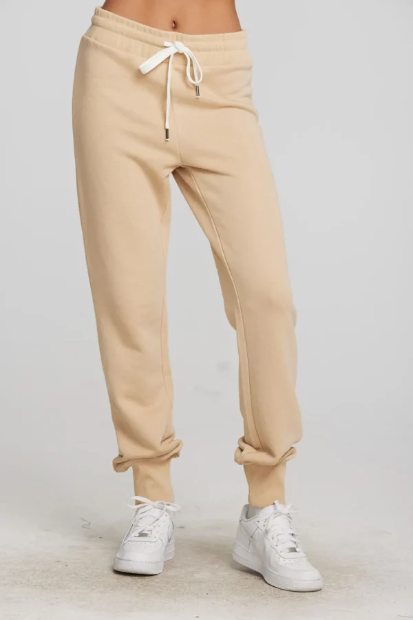 Clearance Zuma Cotton Terry Joggers With Rib And Shoestring Tie Women Loungewear | Bottoms