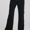 New Zuma Cotton Terry Wide Leg Joggers With Button Side Seam Women Loungewear | Bottoms