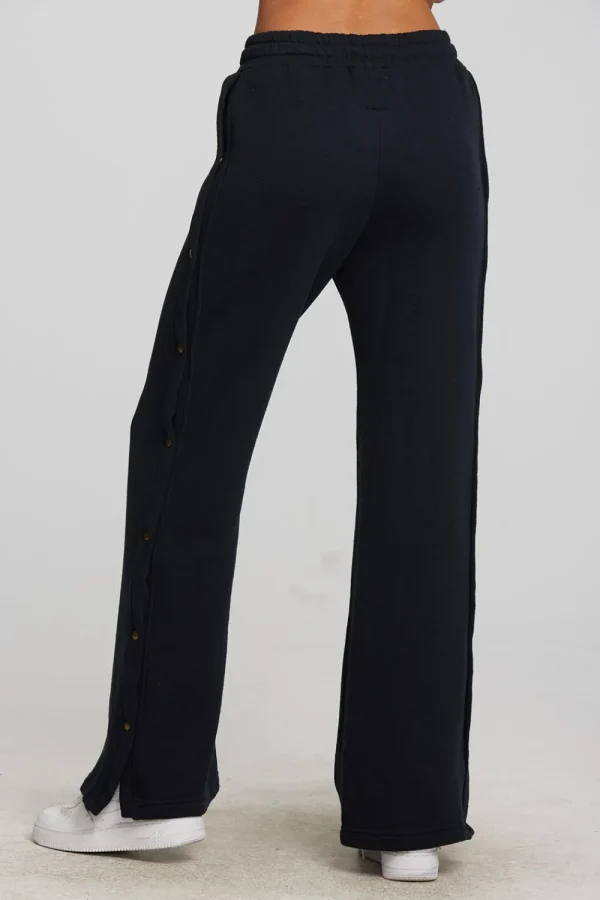 New Zuma Cotton Terry Wide Leg Joggers With Button Side Seam Women Loungewear | Bottoms