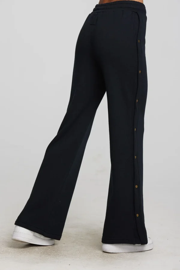 New Zuma Cotton Terry Wide Leg Joggers With Button Side Seam Women Loungewear | Bottoms