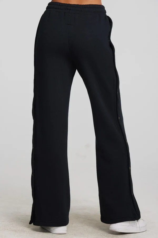 New Zuma Cotton Terry Wide Leg Joggers With Button Side Seam Women Loungewear | Bottoms